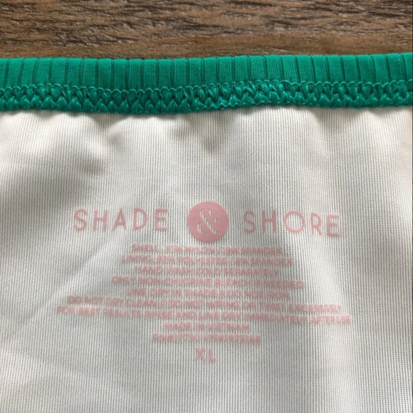 NWT Shade & Shore size XL 16-18 Green Ribbed Bikini Bottom Low Coverage Cheeky - Picture 3 of 6